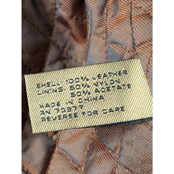 VTG 90s J. Riggings Genuine Leather Bomber Jacket - L - Quilted Lining - Picture 9 of 13